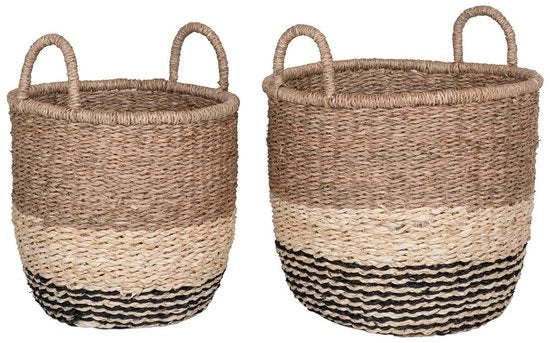 Set di contenitori per il mare - contenitori decorativi - contenitori di archiviazione - stile naturale - 28x28x28cm & 33x33x31cm