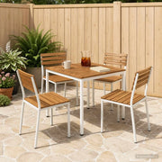 Tavolo da cena da giardino Naturale e Bianco 80 x 80,5 x 75 cm 901311
