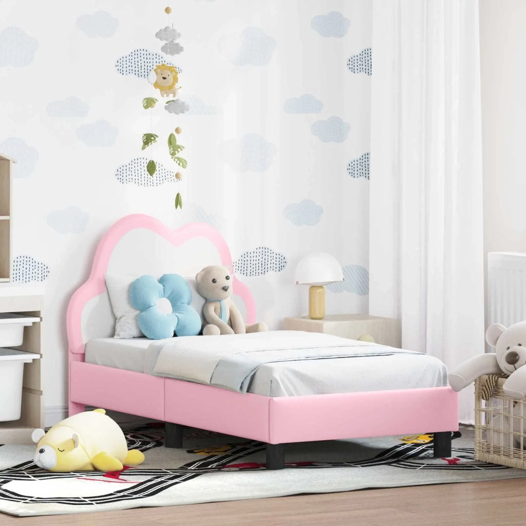 Struttura letto per bambini con testata-Giroletto per bambini Rosa 70 x 140 cm PU 590765