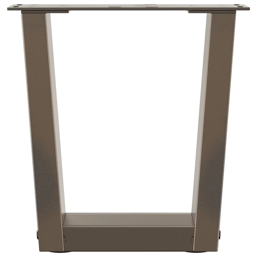 Set di 2 gambe per tavolino a forma di V 40 x 30 x 31 cm robuste ed esteticamente gradevoli design moderno in acciaio naturale 02_0056895