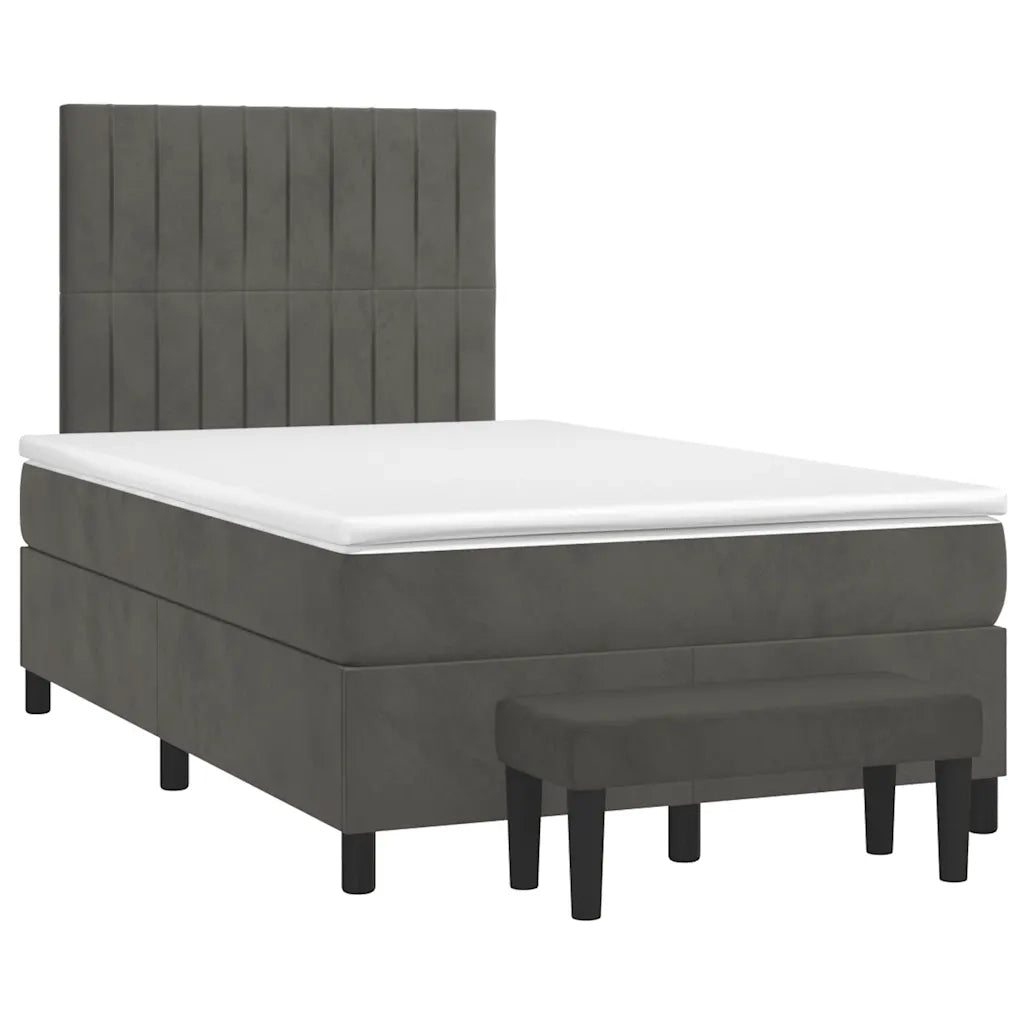 Giroletto a Molle con Materasso Grigio Scuro 120x190 cm Velluto 3270482