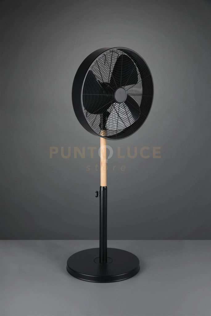 VIKING VENTILATORE DA TERRA NERO E LEGNO CON INTERRUTTORE 3 VELOCITA' OSCILLANTE  E REGOLABILE IN ALTEZZA H. 120CM D. 45CM