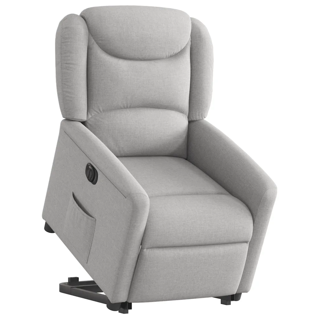 Poltrona Alzapersona Reclinabile Elettrica Grigi Nuvola Tessuto 3303223