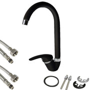 Trade Shop - Miscelatore Canna Alta Nero  52941 Doppio Foro Monocomando Rubinetteria -