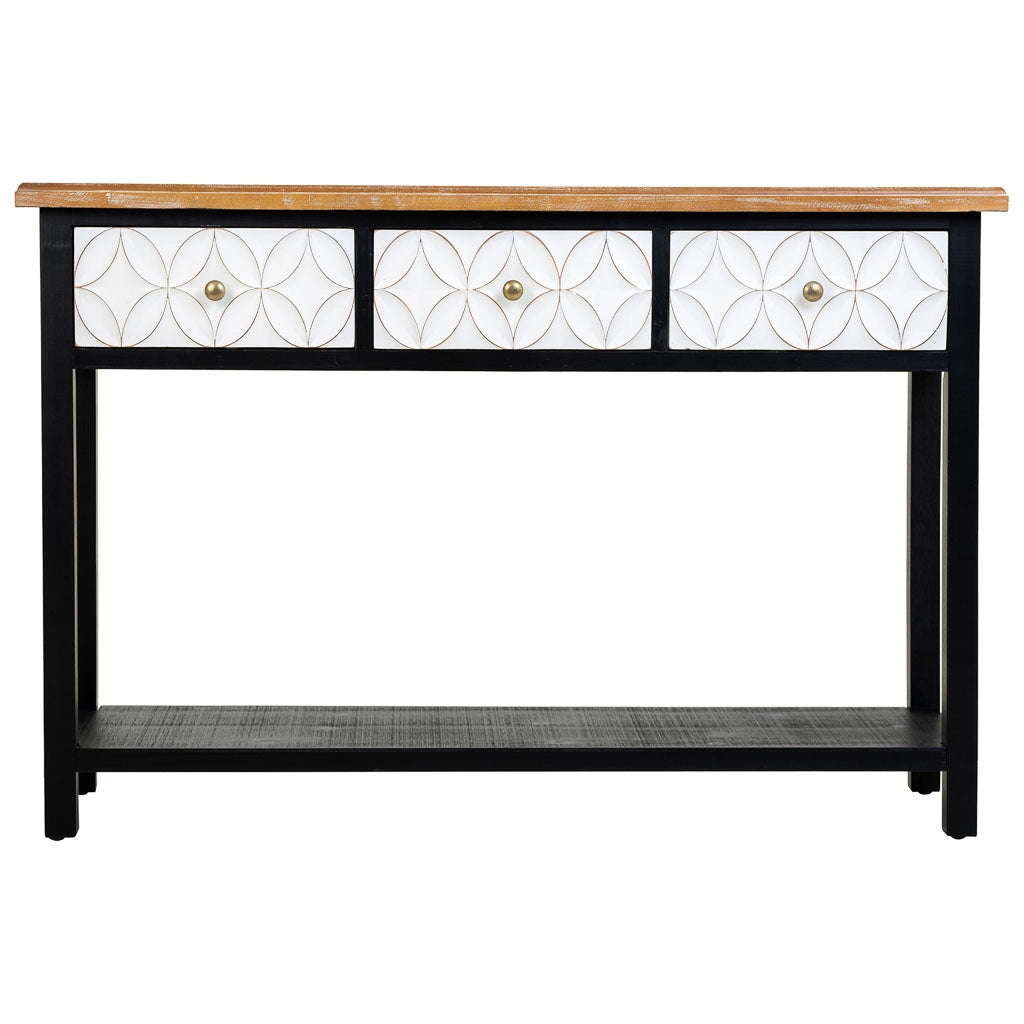Mobile da ingresso in legno con 3 cassetti 120x40x81