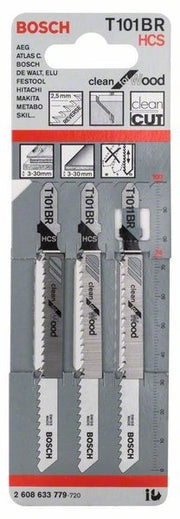 2608633779 - Set 3 lame per seghetto alternativo T 101 BR Clean for Wood