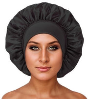 Pareo per capelli - 2 pezzi - Copricapo per capelli - Bordo largo cinturino elastico alto - Capotto per capelli - Copricapo per capelli regolabile - Copricapo per capelli elastico (30x30cm) - nero