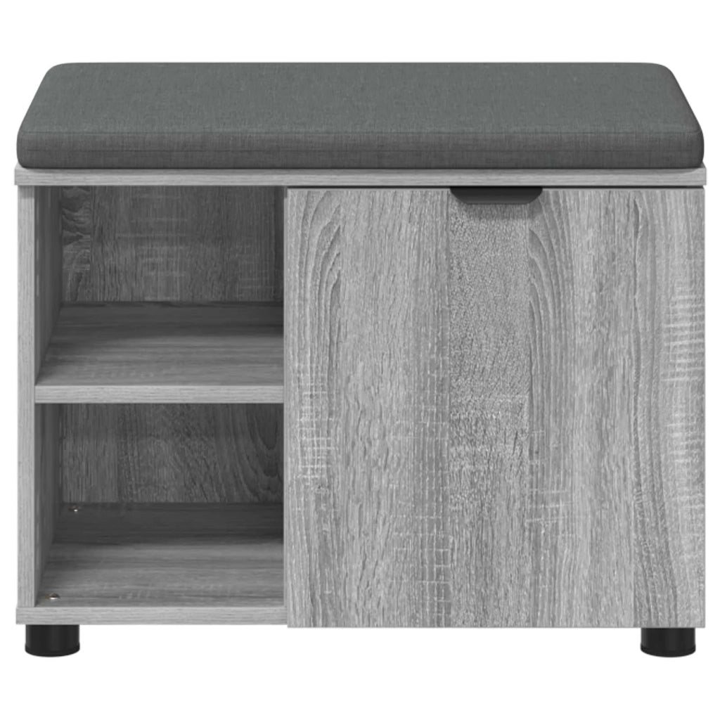 Panca per ingresso con cuscino-Sgabello-Panca da Corridoio Grigio Sonoma 60 x 38 x 46 cm 978683