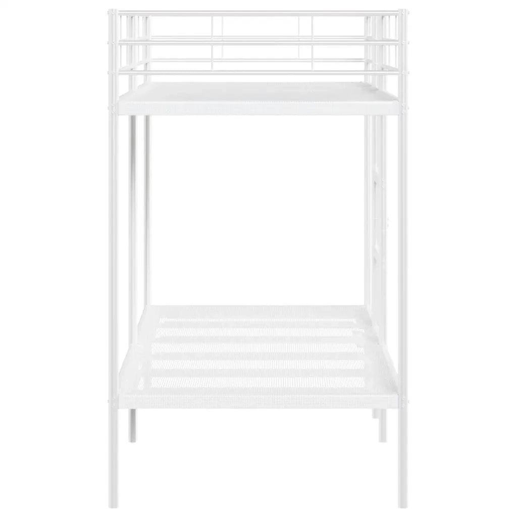 Letto a Castello senza Materasso Bianco 90x190 cm in Acciaio 42000328