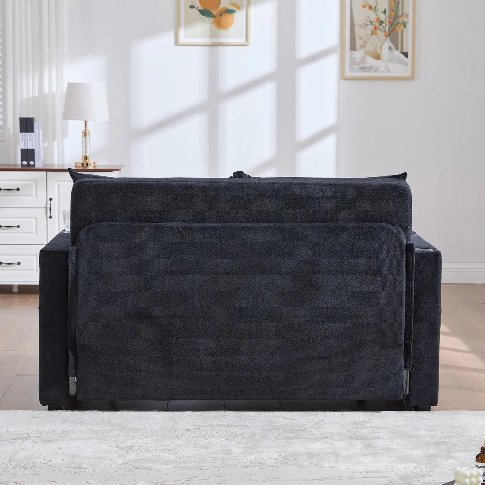 Divano Letto Multifunzione in Tessuto con Contenitore e USB ¨C Xylo ¨C Grigio