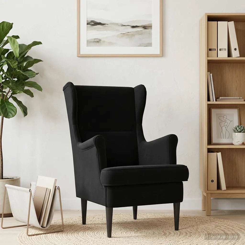 Divano Sedia-Poltrona-Poltroncina Nero Velluto 655925