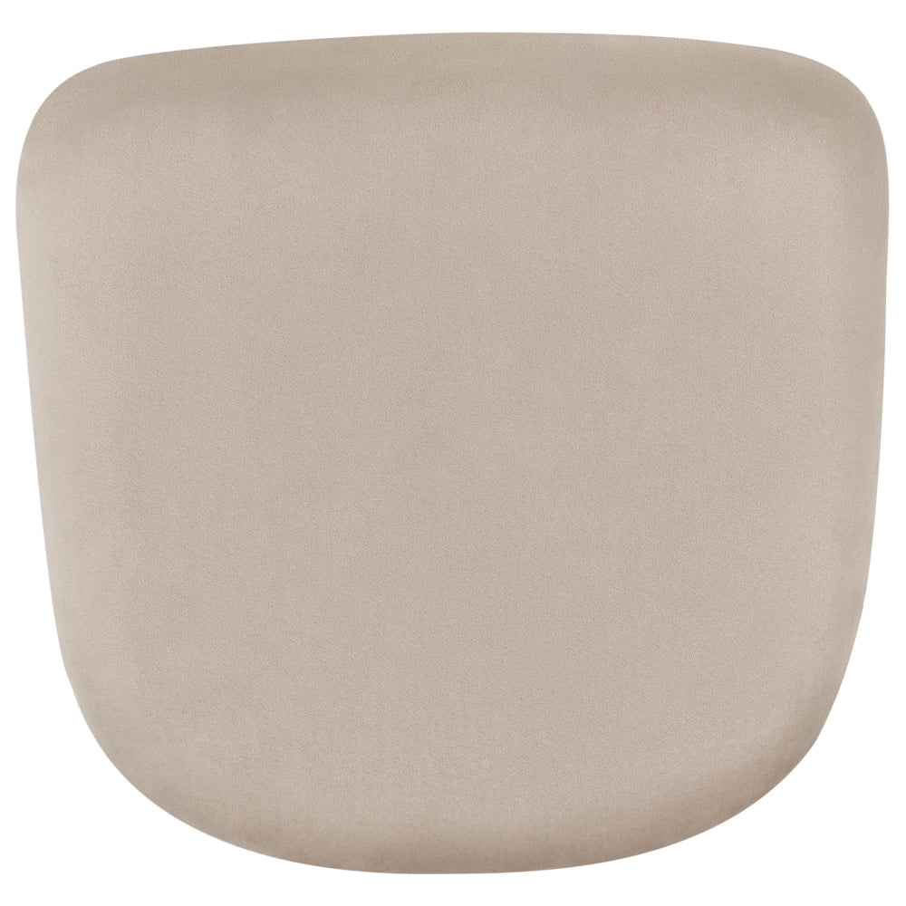 Sedia A Dondolo Velluto Beige Gambe In Metallo Pattini In Legno Moderni