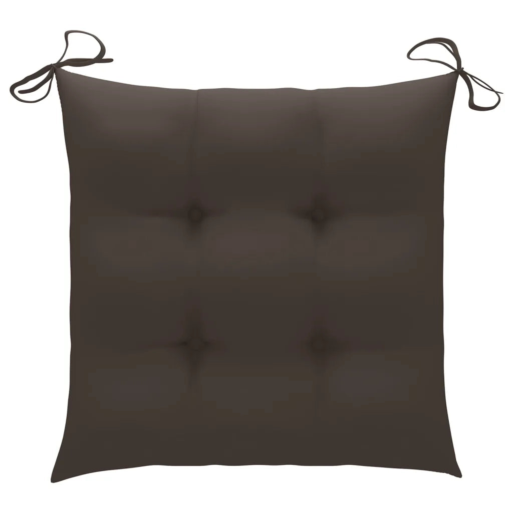 Sedie da Giardino e Cuscini Grigio Talpa 8 pz Massello di Teak 3072940