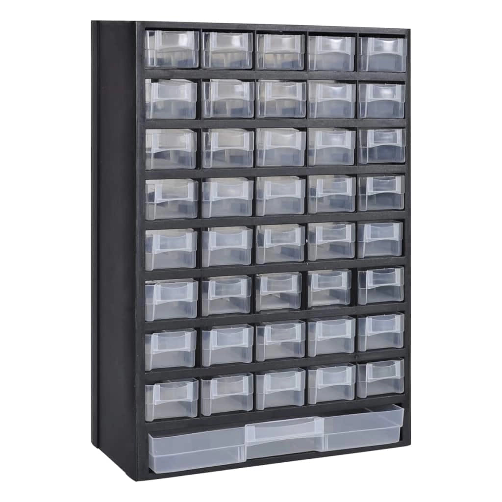 Set di 2 cassettiere portautensili/armadietti portaoggetti in plastica con 41 cassetti 02_0003818