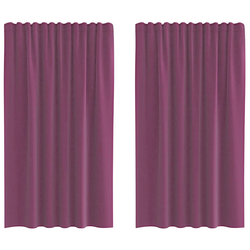 Tende in Voile con Tasche per Aste 2 pz Viola 4102202