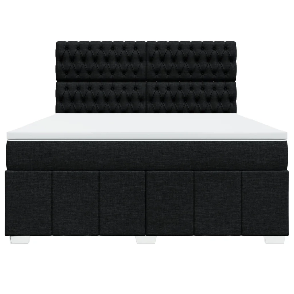 Giroletto a Molle con Materasso Nero 180x200 cm in Tessuto 3291756