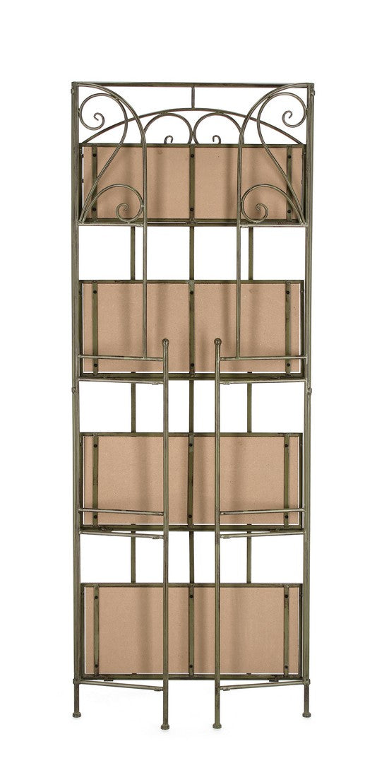 Scaffale 4 Ripiani 59x28x167 cm in Acciaio Guenda Verde Scuro