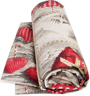 Telo Arredo CopriTutto 170x280 cm Cotone Copridivano Letto Shabby Chic Cuori Multiuso Lavabile