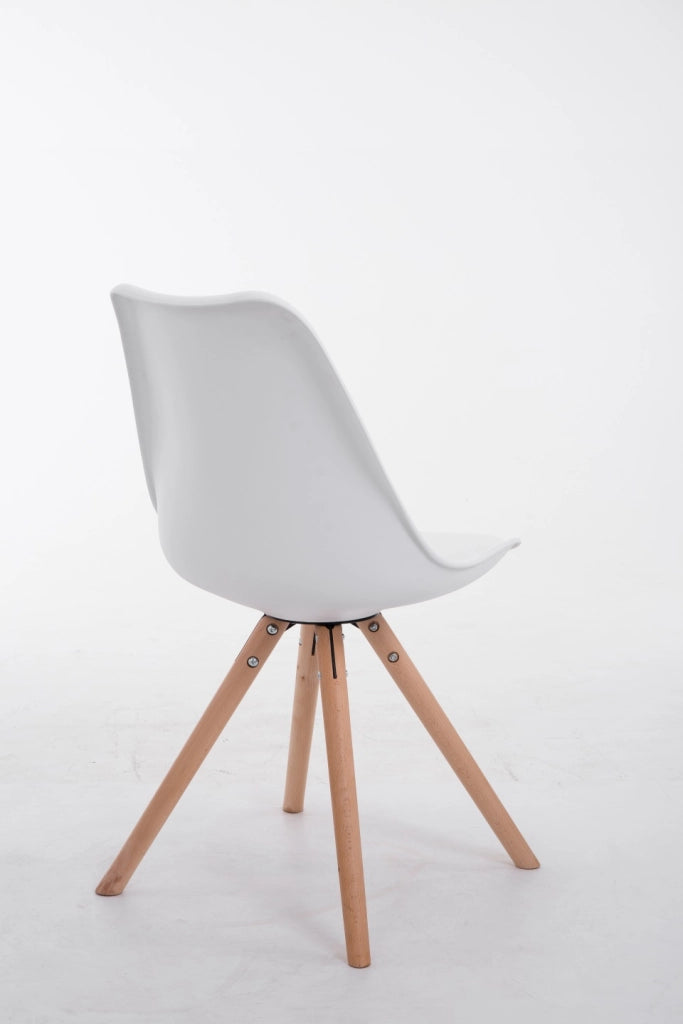 Sedia Toulouse in similpelle gambe tonde bianco,natura