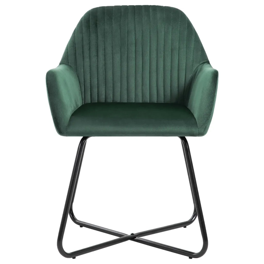 Sedie da Pranzo 2 pz Verdi in Velluto cod mxl 31463