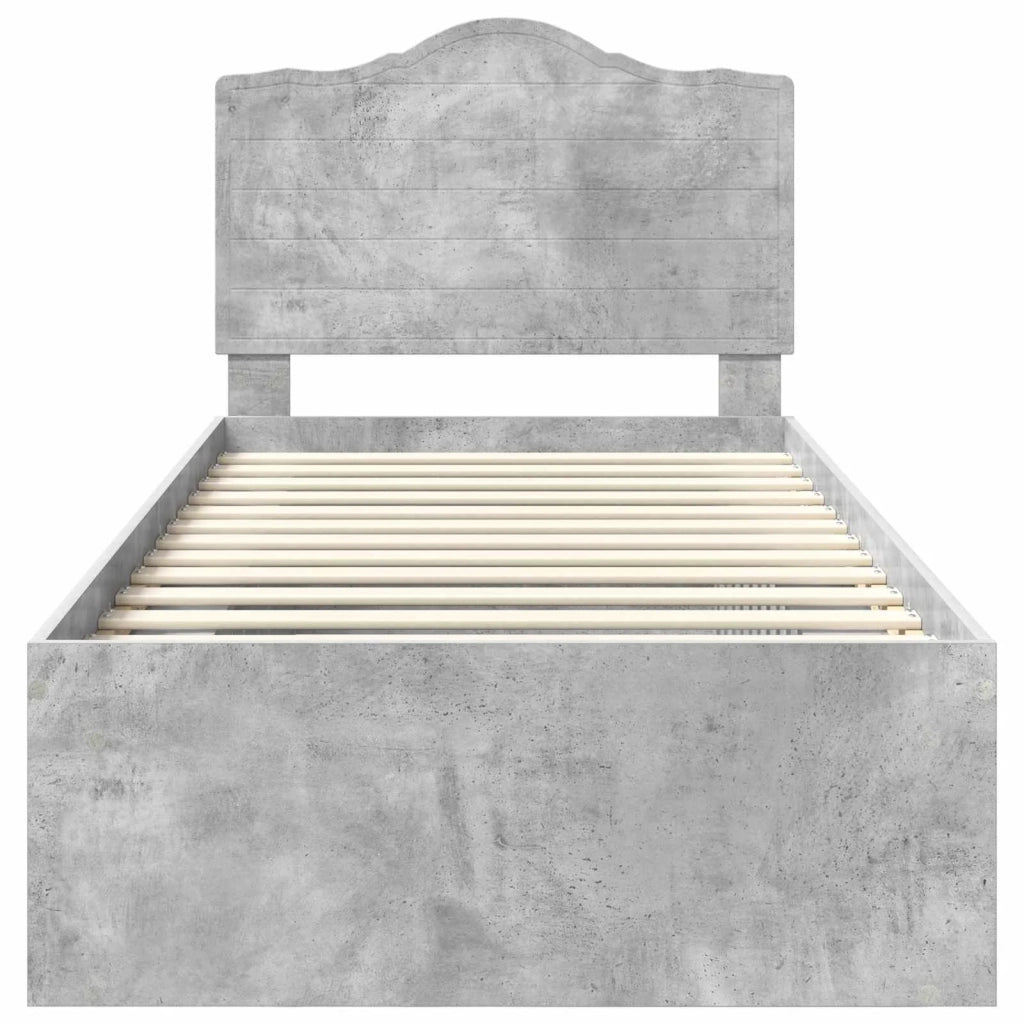Struttura del letto Grigio Concretè 75 x 190 cm Pino massello 3413374