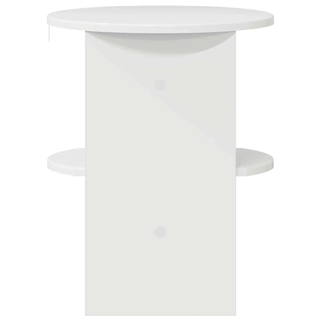 Mobile laterale Bianco Lucido Ø40 x 50 cm Legno ingegnerizzato