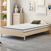 Materasso a molle 90x190 cm; spessore 10 cm H3 in tessuto e metallo; bianco
