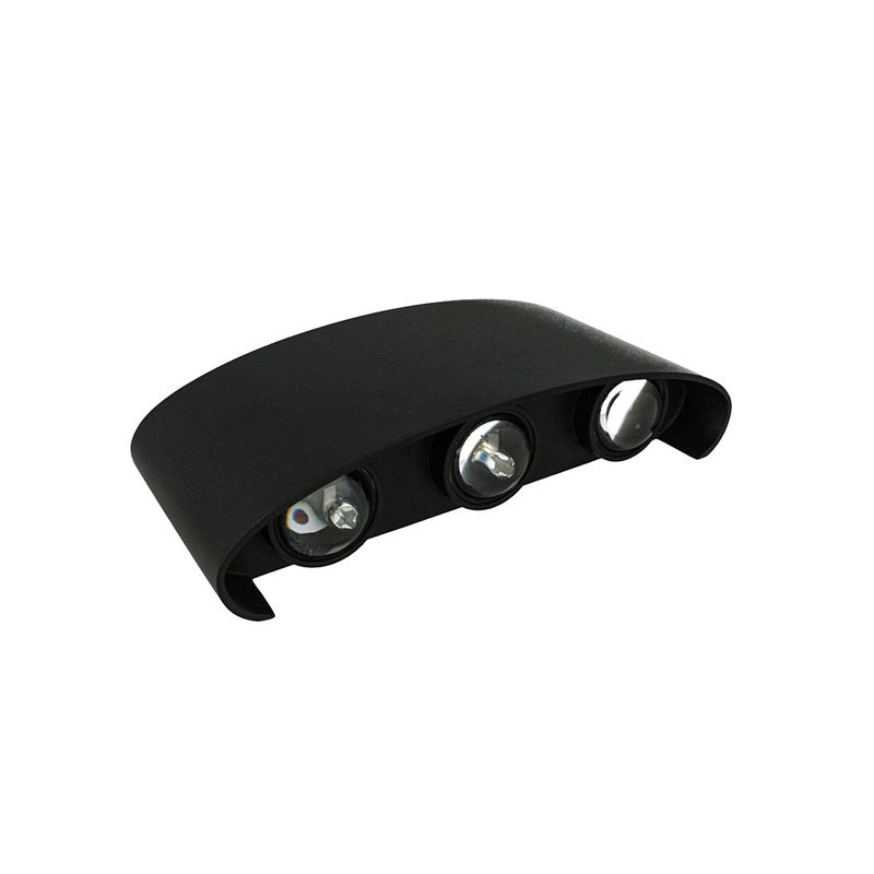 Applique Led Da Parete 6W Caldo 3000K Carcassa Nera Doppio Illuminazione Up-Down IP54 SKU-218615