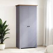 Armadio Grigio 80x50x171,5 cm Legno Massello Pino Panama Range 282665