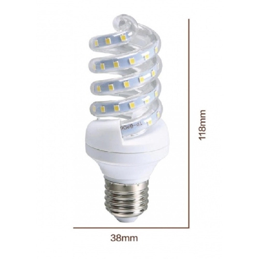 Trade Shop - Lampadina Led E27 11w 1045lm Tortiglione Vortice Spirale Luce Fredda Naturale Calda - -bianco Naturale      -