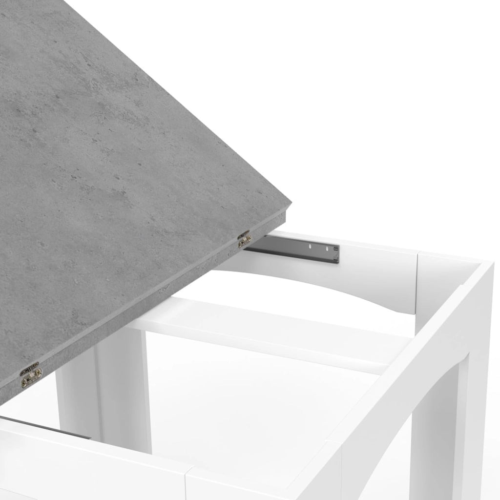 Tavolo da pranzo allungabile DONA per 4-8 persone con piano effetto cemento cerato 80-160cm