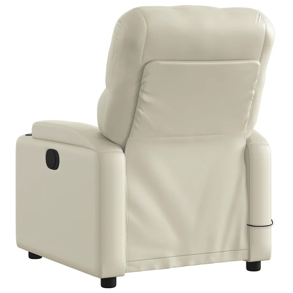 Poltrona da Massaggiante Reclinabile Crema Similpelle 372511