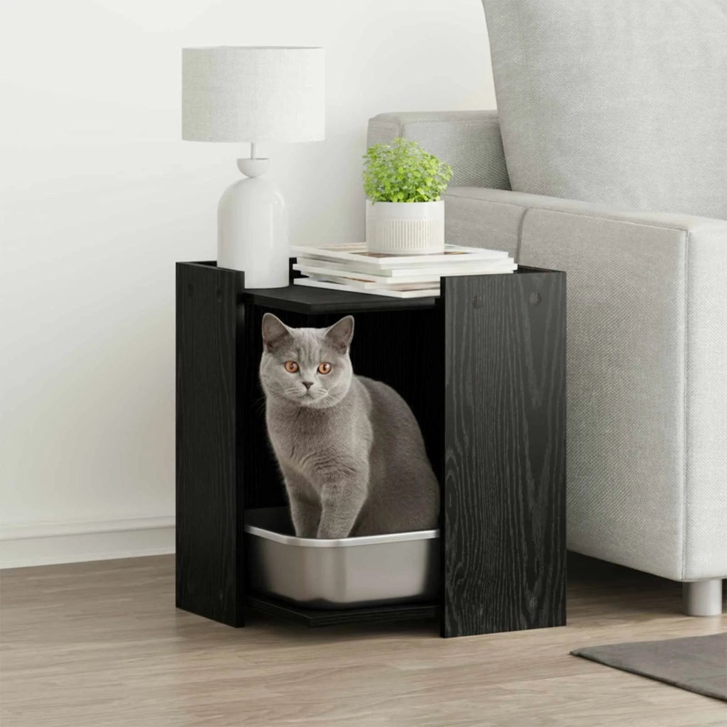 Rifugio per lettiera per gatti Rovere Nero 42 x 42 x 51 cm 886271