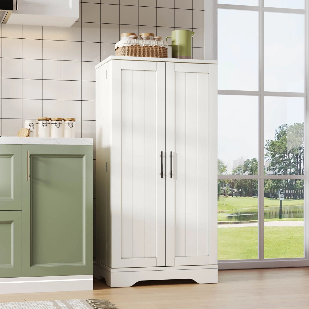 Armadio alto multifunzione 120x60x40 cm in MDF bianco con luce LED sensore