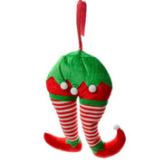 Trade Shop - Decorazioni Di Natale Gambe Elfo Righe Addobbo Per Albero Di Natale Dim. 30x40h -