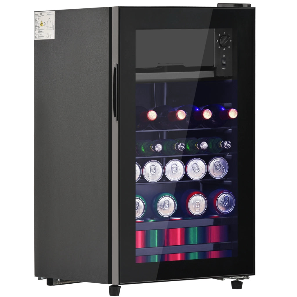 Frigorifero compatto a libera installazione 76 L con congelatore 6 L LED nero
