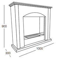 Camino a Bioetanolo da Pavimento 100x30x88 cm Firenze Bianco