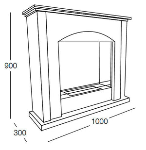 Camino a Bioetanolo da Pavimento 100x30x88 cm Firenze Bianco