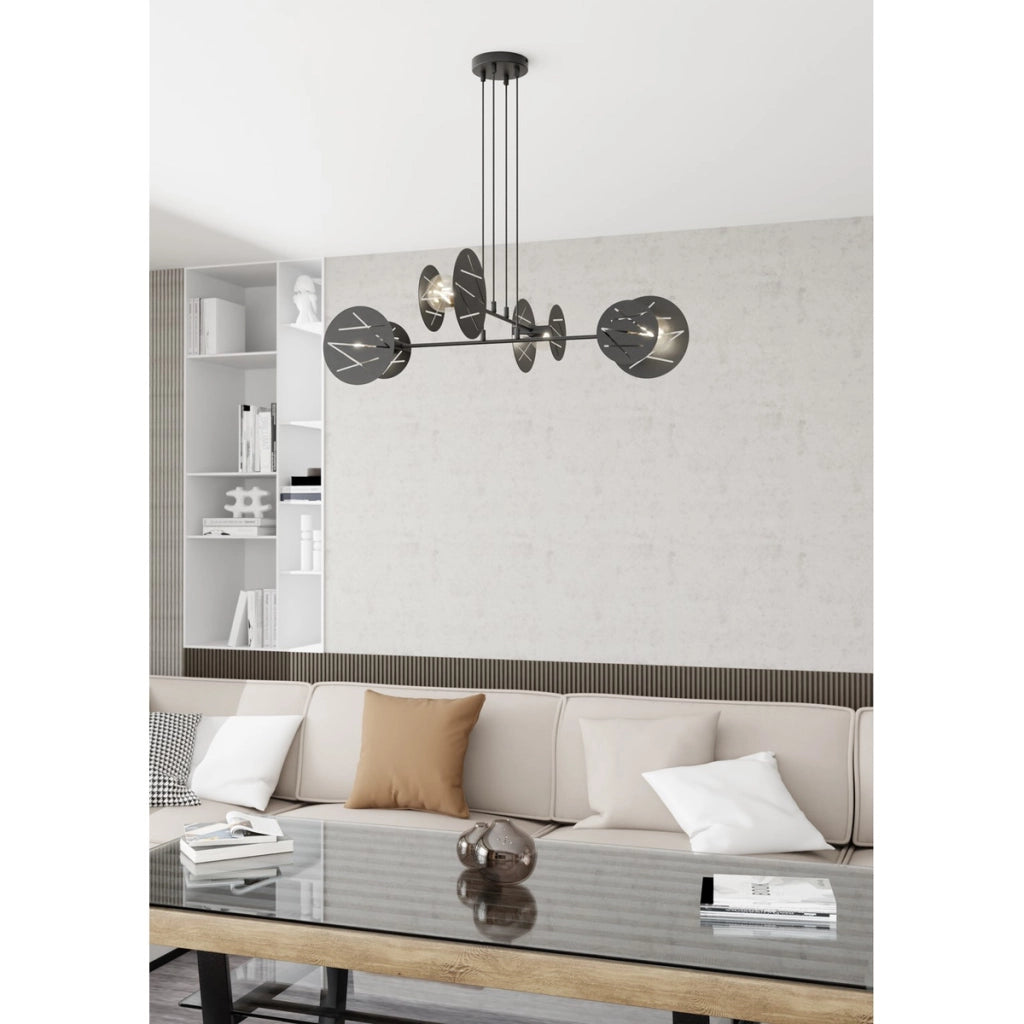 Lampada a sospensione Xotic in acciaio nero opaco