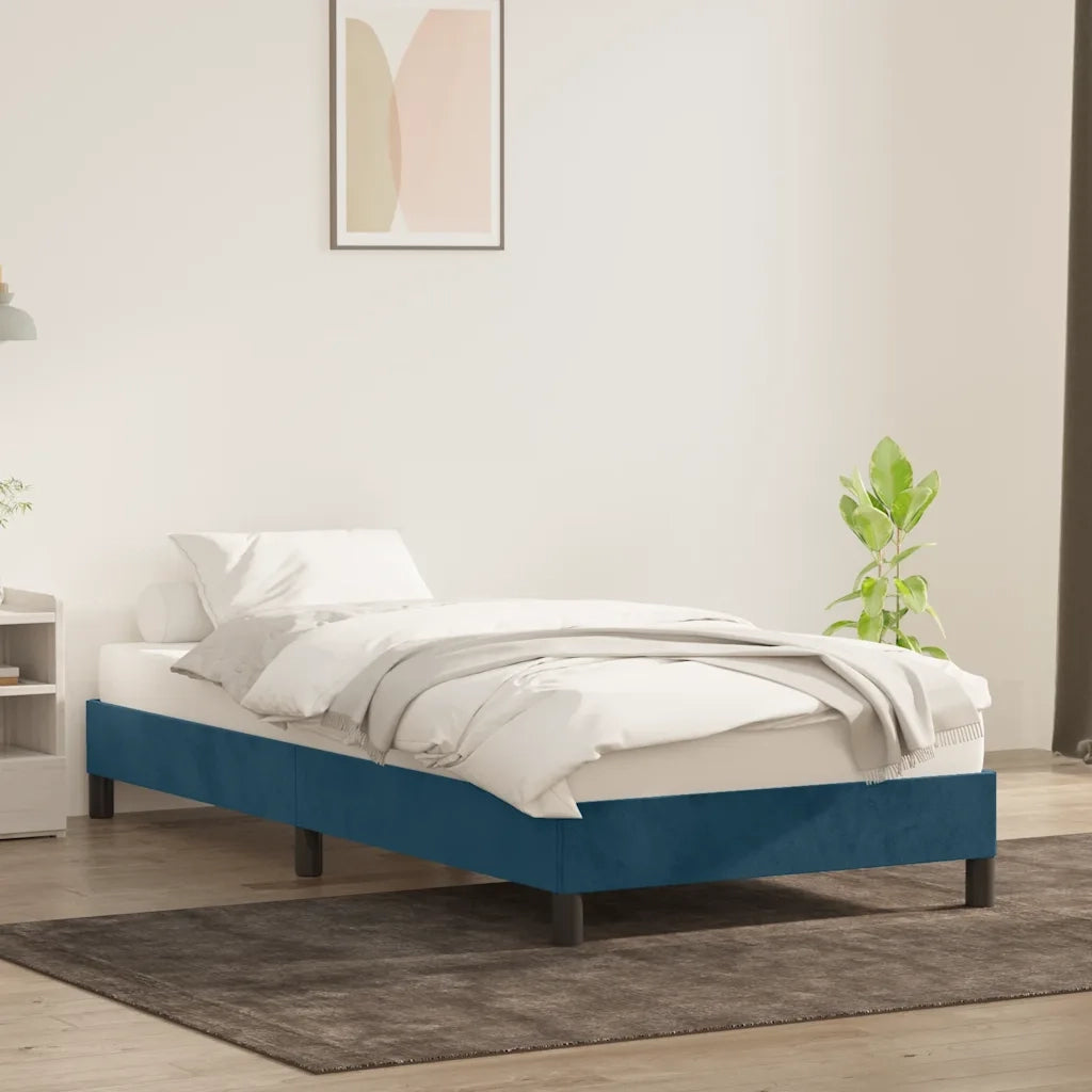 Giroletto senza Materasso Blu Scuro 100x210 cm in Velluto 4101347