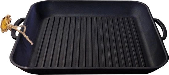 Griglia in acciaio inossidabile - Piatto da forno - Cucina all'aperto - Senza PFAS - 35x35 cm - Nero