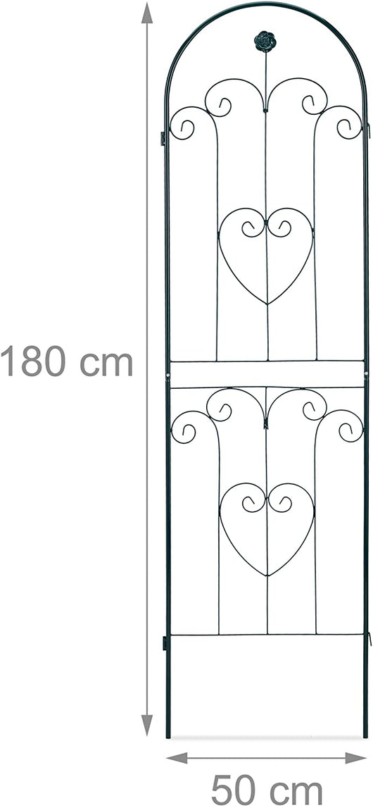 Recinzione a traliccio per piante rampicanti ad arco da giardino in ferro set da 2 verde 13_0002896