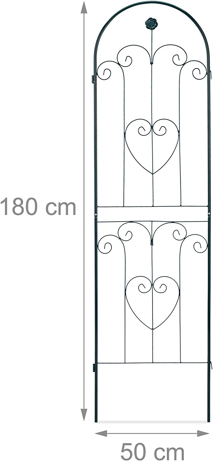 Recinzione a traliccio per piante rampicanti ad arco da giardino in ferro set da 2 verde 13_0002896
