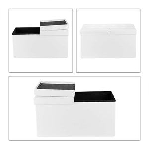 Panca con contenitore con coperchio in ecopelle 75 cm bianco 13_0000372