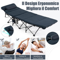 Letto Brandina Pieghevole con Materasso e Cuscino Rimovibili, Borsa da Trasporto, con Struttura Metallica Resistente, per Casa, Ufficio, Campeggio, Carico Fino a 150 kg