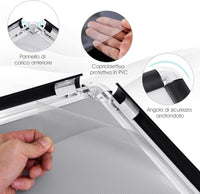 Supporto Poster Menù Stand per Pubblicità da Terra in Metallo, Girevole e Regolabile in Altezza, A4 / A3 (A3 Nero)