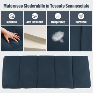 Letto Brandina Pieghevole con Materasso e Cuscino Rimovibili, Borsa da Trasporto, con Struttura Metallica Resistente, per Casa, Ufficio, Campeggio, Carico Fino a 150 kg