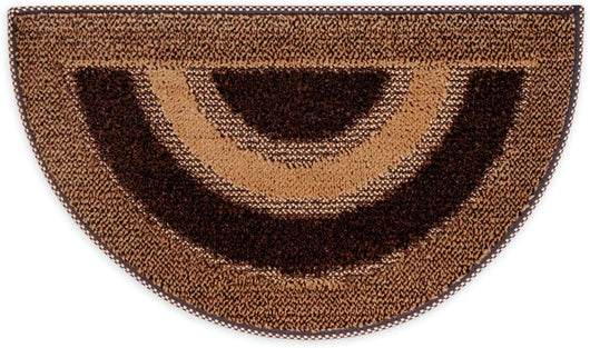 Zerbino Ingresso Semiluna Asciugapassi Assorbente Antiscivolo Vellutato Made In Italy Marrone