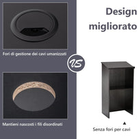 Leggio per Oratori, Podio per Conferenza con Ripiani e Fori per Cavi, Leggio da Pulpito in Legno per Aula, Ufficio, Ristorante e Seminario, Nero