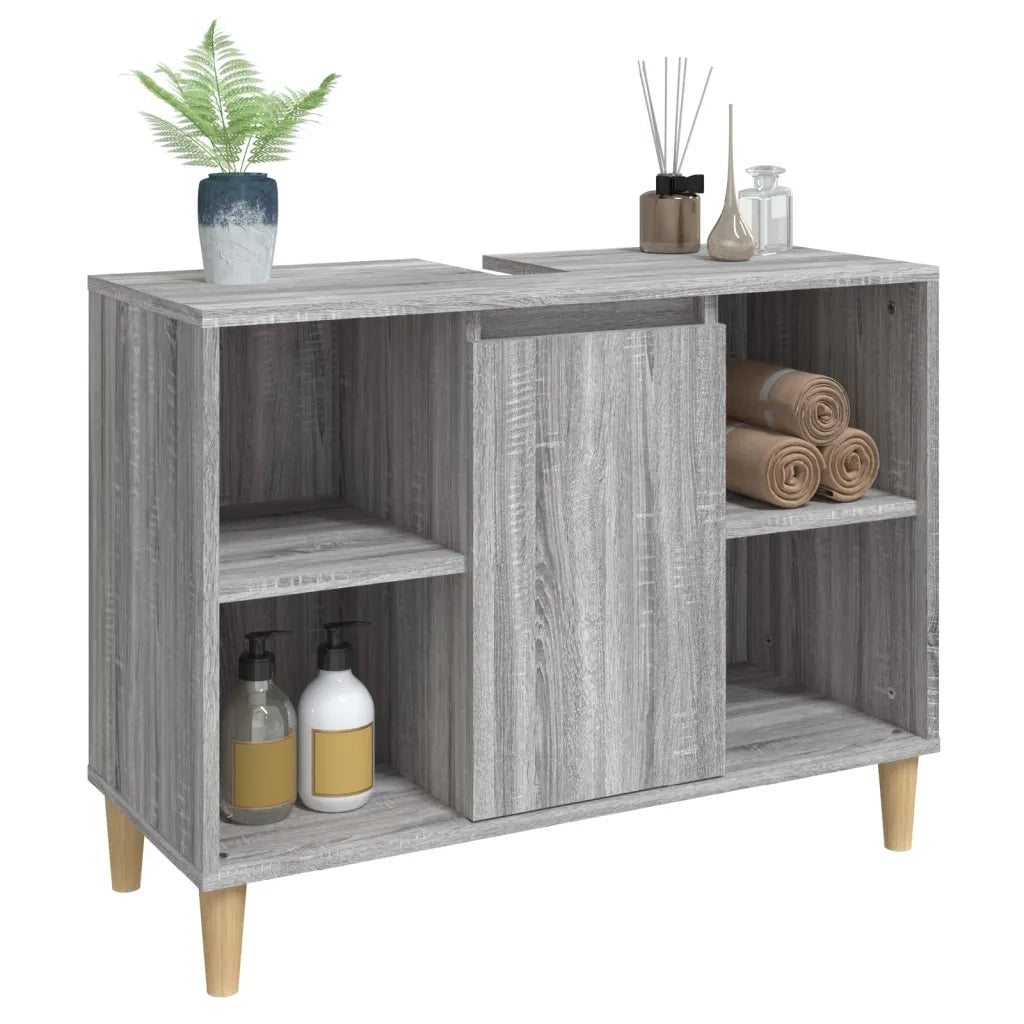 Mobile Lavabo Grigio Sonoma 80x33x60 cm in Legno Multistrato 821290